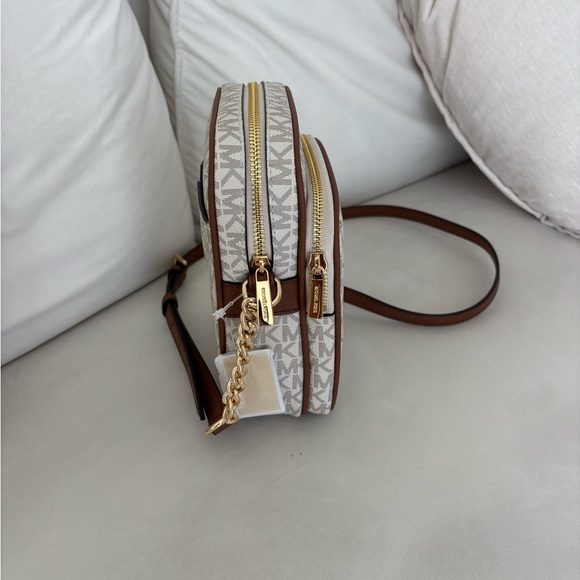 Michael Kors Beige Logo Crossbody with Brown Trim - Picture 2 of 5